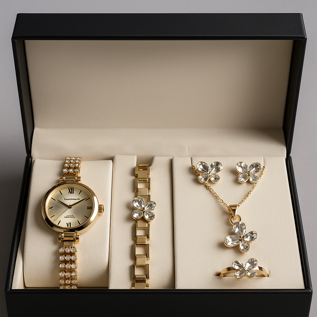 set de Elegancia de Cristal Plata